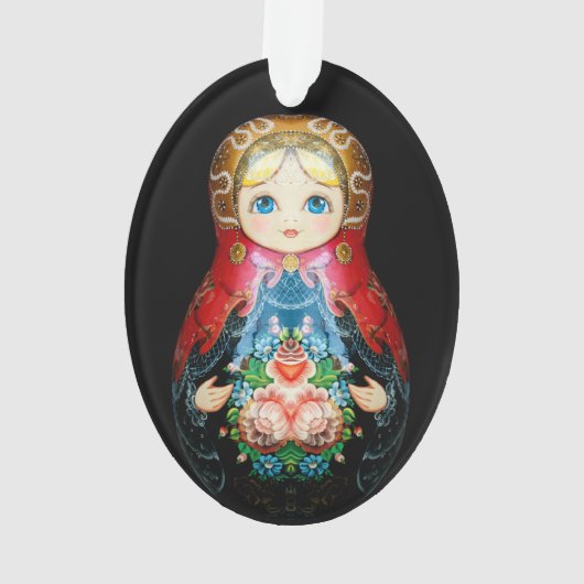 独身のロシアの人形 オーナメント (裏面)