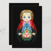 独身のロシアの人形 招待状 (正面/裏面)