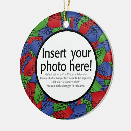 独身の味方されるブロックのイラストレーション- セラミックオーナメント (左)