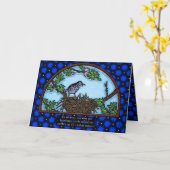 独身の巣のママ食べ物を与えのベビー カード (黄色い花)