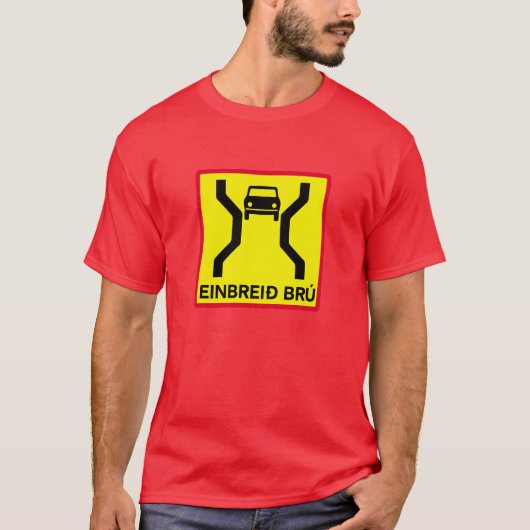 独身の幅橋、交通標識、アイスランド Tシャツ (正面)