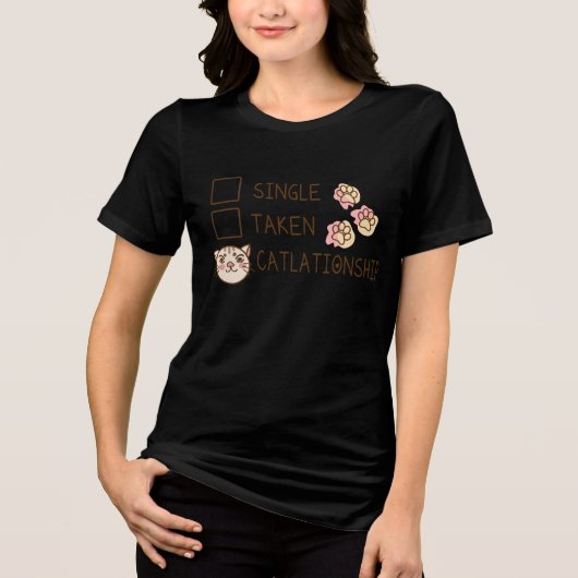 独身の撮影、カタログ – おもしろい人間関係 トライブレンドTシャツ (正面)