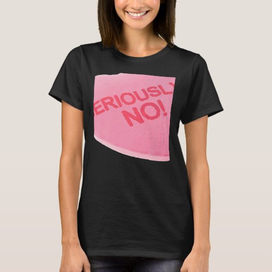 独身の日 ピンクのキャンディハート 真剣に Tシャツ (正面)