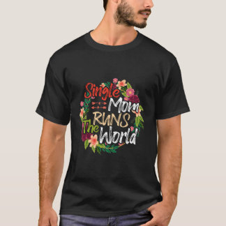 独身の母走世界の花の母フおもしろいロ Tシャツ