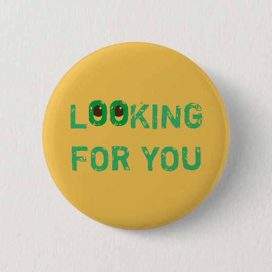 独身の色で緑捜します 缶バッジ (正面)