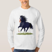 独身の走黒砂時計 Tシャツ (正面)