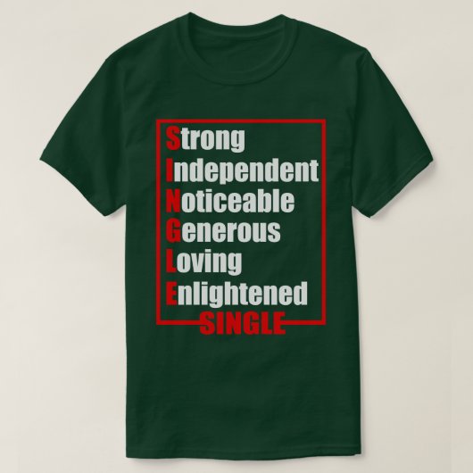 独身の頭字語1 Tシャツ (デザイン正面)