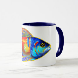 独身の,カラフル魚 マグカップ