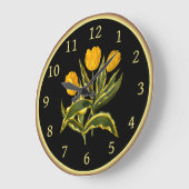 独身のEarly Tulip Yellow 006 ～植物芸術～ ラージ壁時計 (傾斜)