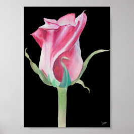 独身のPink Rose Premium Canvas Poster (5 x 7) ポスター