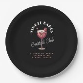 独身バレンタインデーパーティー ピンクカクテル ペーパープレート (正面)