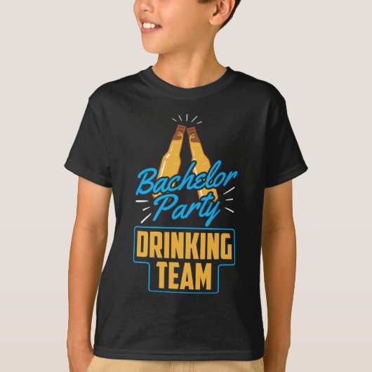 独身パーティの飲み会チーム 花婿 花嫁 1 Tシャツ (正面)
