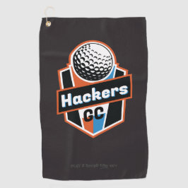 独身パーティスクランブル チーム名 ハッカーズ ロゴを追加 ゴルフタオル