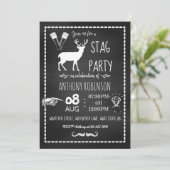独身パーティーのお祝いチョークボード招待状 招待状 (スタンド正面)