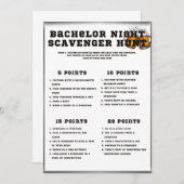 独身パーティーのゲーム, 宝探しゲーム 招待状 (正面/裏面)