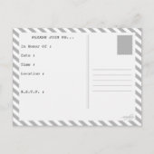 独身パーティーのパスポート インビテーションポストカード (裏面)