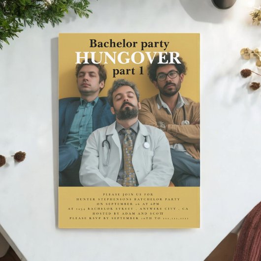 独身パーティーのモダンで楽しい招待状 招待状