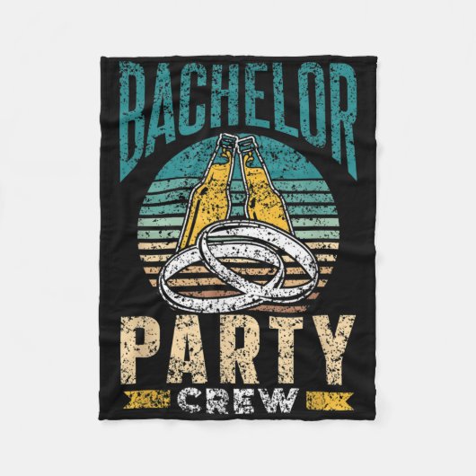 独身パーティーの仲間 花婿 花嫁 チーム フリースブランケット (正面)