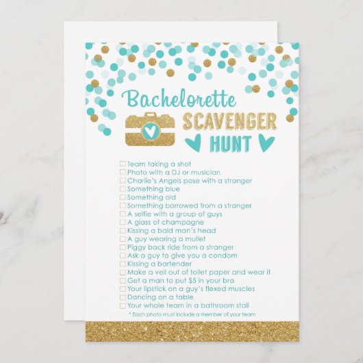 独身パーティーの写真宝探しゲーム (正面/裏面)