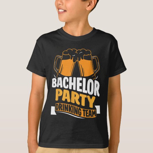 独身パーティーの飲み会チーム 花嫁 花婿 _1 Tシャツ (正面)