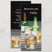 独身パーティーの飲み物ボトル 2 招待状 (正面/裏面)