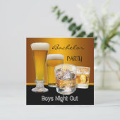 独身パーティーの飲み物 ビール 男の子の夜の外出 招待状 (スタンド正面)