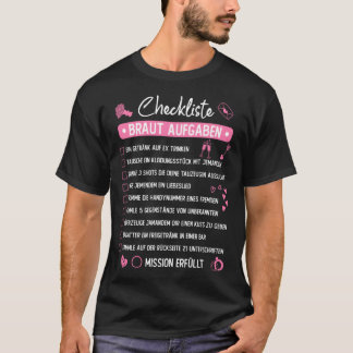 独身パーティーチェックリスト 花嫁 タスク JGA Tシャツ
