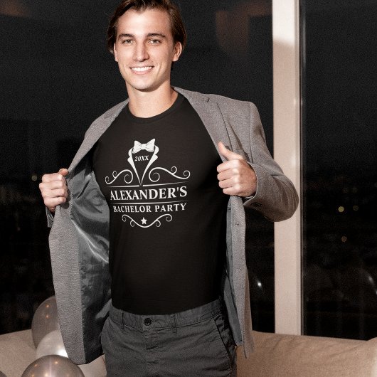 独身パーティー タキシード ネクタイ 黒 Tシャツ