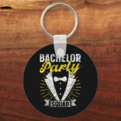 独身パーティー チーム 花婿 チーム 花嫁 独身 キーホルダー (正面)