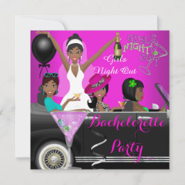 独身パーティー ピンク ファン リモジン 車 カクテル 招待状