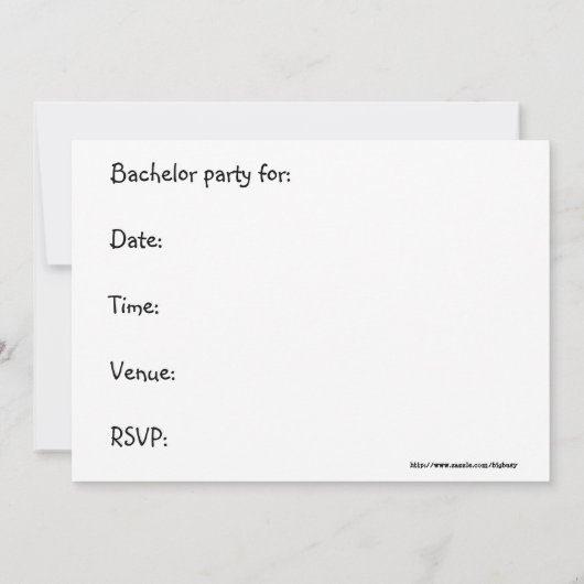 独身パーティー 招待状 (裏面)