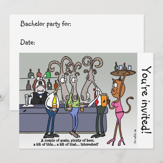 独身パーティー 招待状 (正面/裏面)