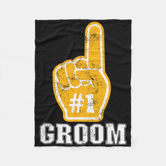 独身パーティ オレンジ フォーム フィンガー グルーム 1 フリースブランケット (正面)