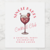 独身女性たちのホワイトバレンタインカクテル女子会 ワインラベル (シングルラベル)