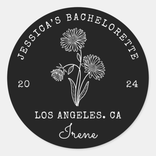 独身女性のための9月 アスター 誕生月の花 ラウンドシール (正面)