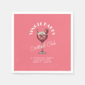 独身女性のバレンタインデーパーティー ピンクカクテル スタンダードカクテルナプキン (正面)