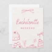 独身女性のパーティーのお誘い シーズンカード (正面/裏面)