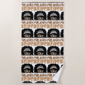 独身女性パーティーのメラニン溢れる花嫁 ビーチタオル (正面)