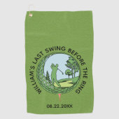 独身最後のゴルフ  名前 最後のスイング ゴルフタオル (正面)