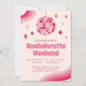 独身最後のディスコテーマ週末の招待状 招待状 (正面)