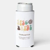 独身最後のディスコ 新婦の名前 レトロ オーダーメイド スリム缶クーラー (Seltzer裏面)