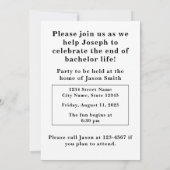独身最後のパーティー招待状 招待状 (裏面)