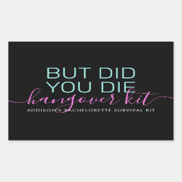 独身最後のパーティー サバイバル リカバリー ハングオーバー キット 長方形シール