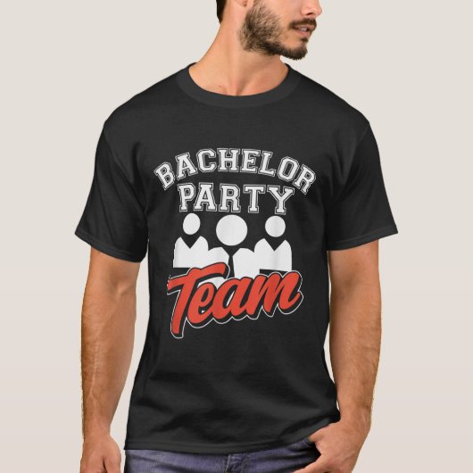 独身最後のパーティー チーム 新郎 新婦 _8 Tシャツ (正面)
