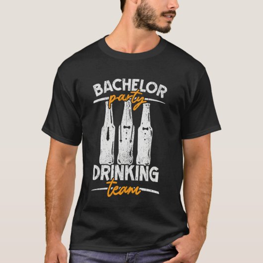 独身最後のパーティー 飲み会 仲間 花婿チーム Tシャツ (正面)