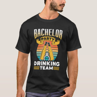 独身最後のパーティ 飲み会チーム 花婿 花嫁 Tシャツ