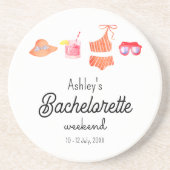 独身最後のビーチでのビキニ週末 コースター (正面)