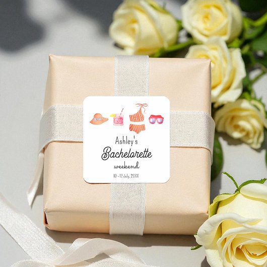 独身最後のビーチでのビキニ週末 スクエアシール