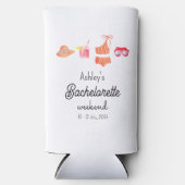 独身最後のビーチウィークエンドサマー パーティー スリム缶クーラー (正面)