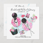 独身最後のビーチウィークエンド招待状 セーブザデート (正面/裏面)